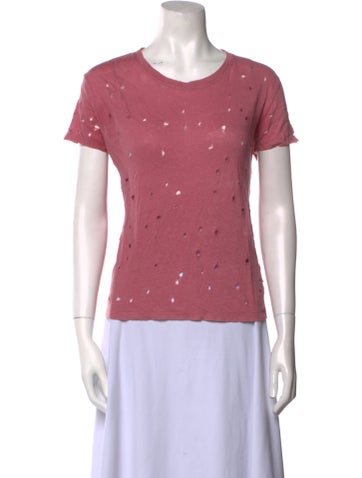 Iro Tops Linen Scoop Neck T-Shirt XS