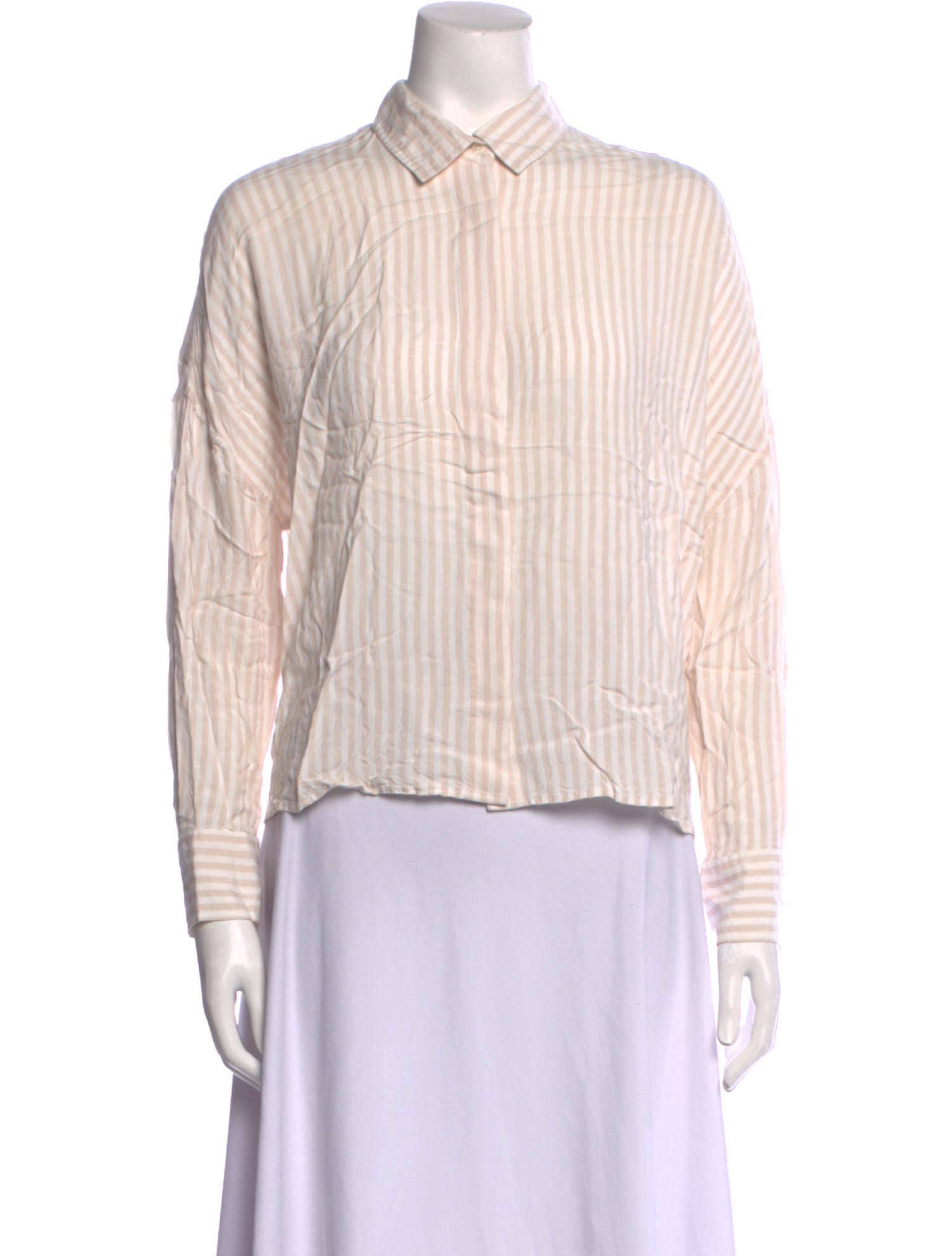 Iro Striped Long Sleeve Button-Up Top