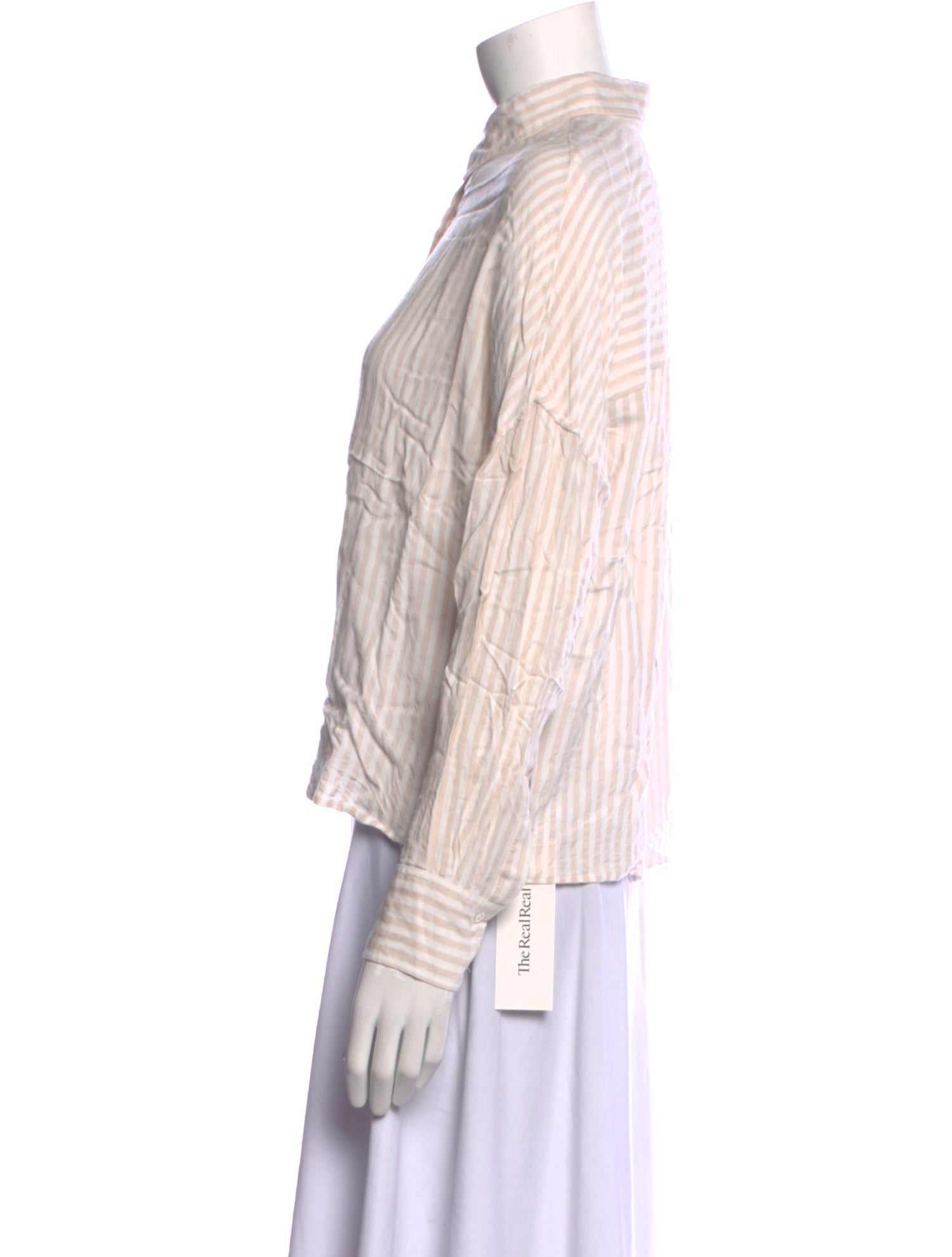 Iro Striped Long Sleeve Button-Up Top