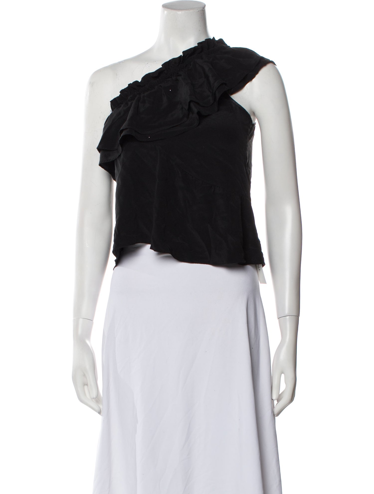 Iro Silk One-Shoulder Crop Top