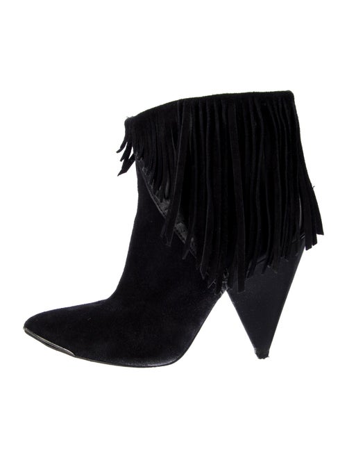 Iro Suede Fringe Trim Accent Lace-Up Boots