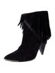 Iro Suede Fringe Trim Accent Lace-Up Boots