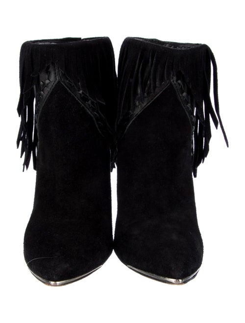 Iro Suede Fringe Trim Accent Lace-Up Boots