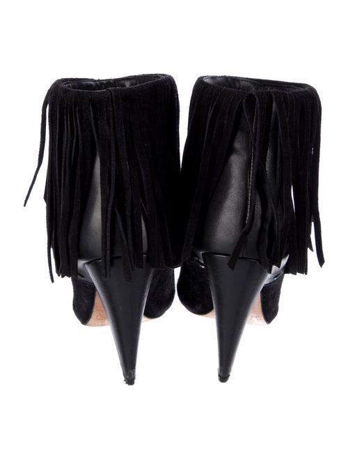 Iro Suede Fringe Trim Accent Lace-Up Boots