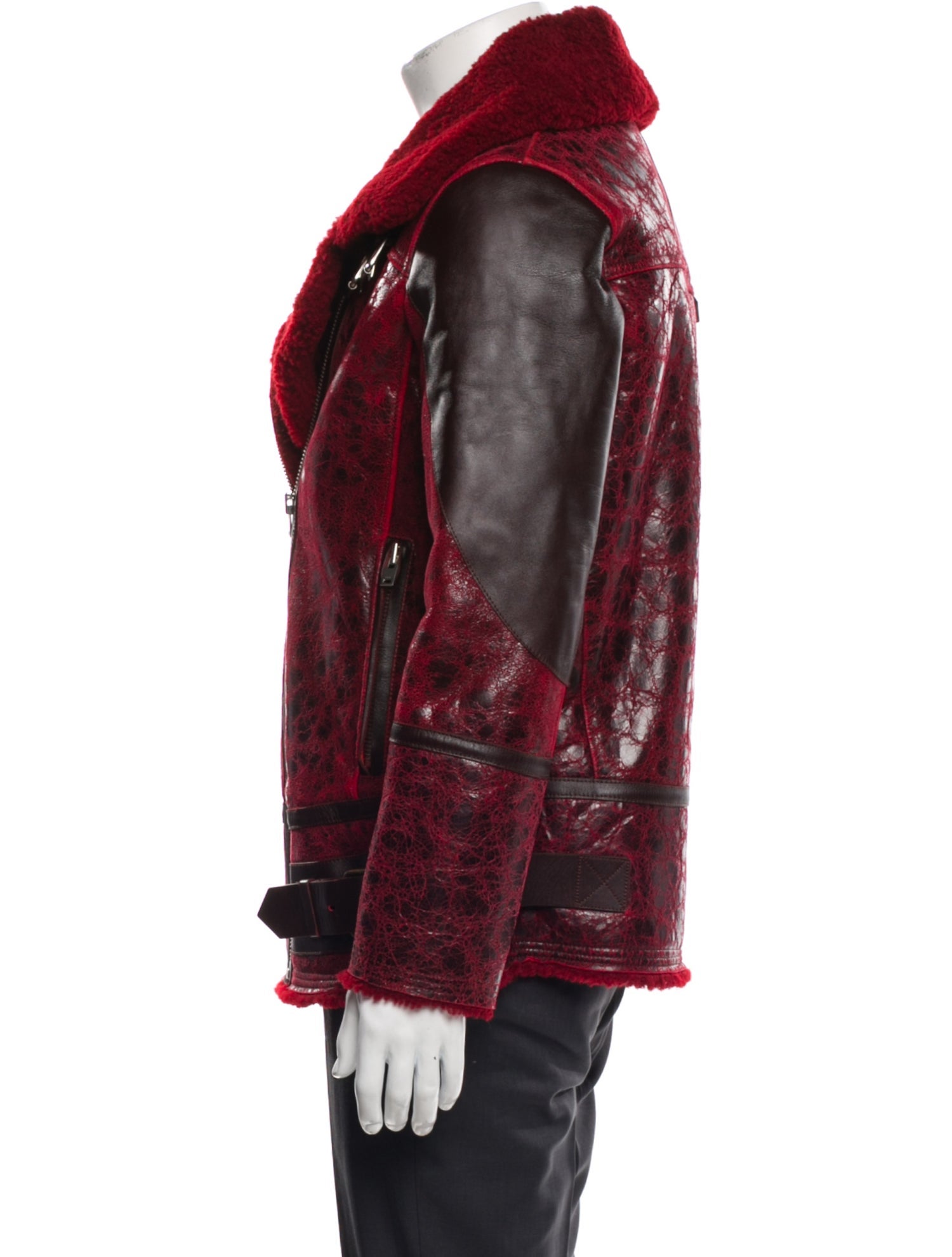 Iro Shearling Animal Print Moto Jacket