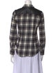 Iro Plaid Print Long Sleeve Button-Up Top
