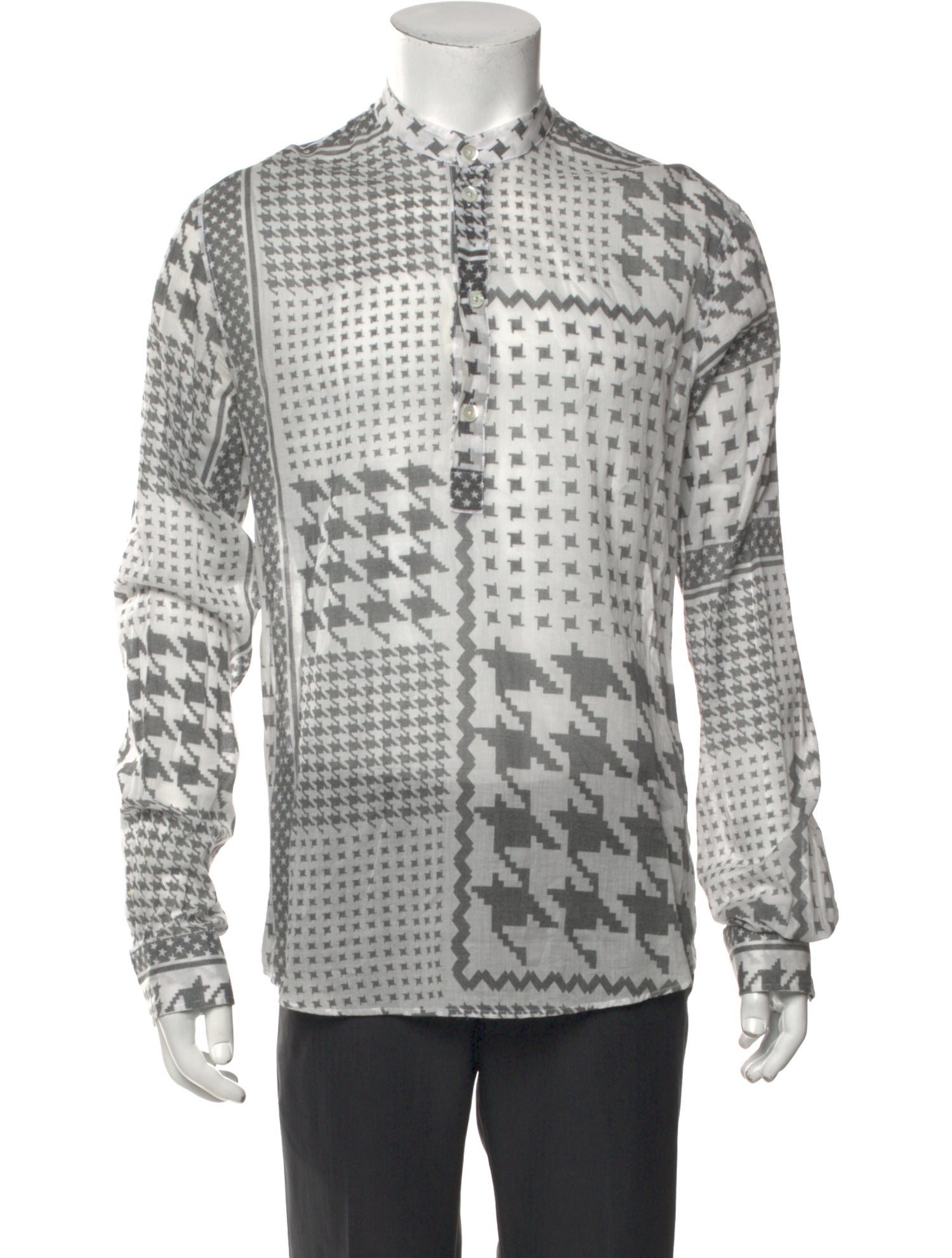 Iro Houndstooth Print Long Sleeve Shirt
