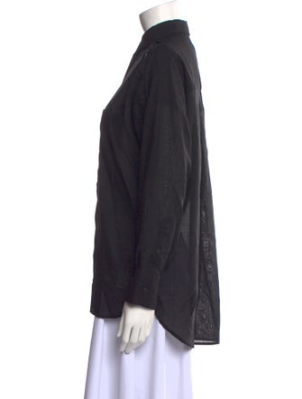 Iro Wool Mock Neck Button-Up Top