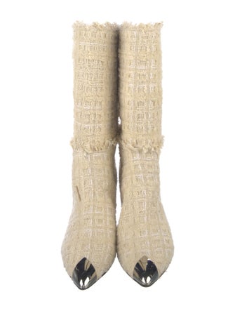 Iro Tweed Pattern Sock Boots