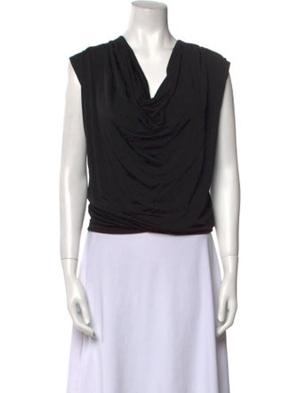 Iro Cowl Neck Short Sleeve Crop Top