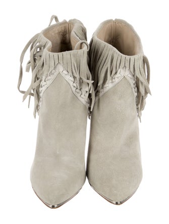 Iro Suede Fringe Trim Accent Boots