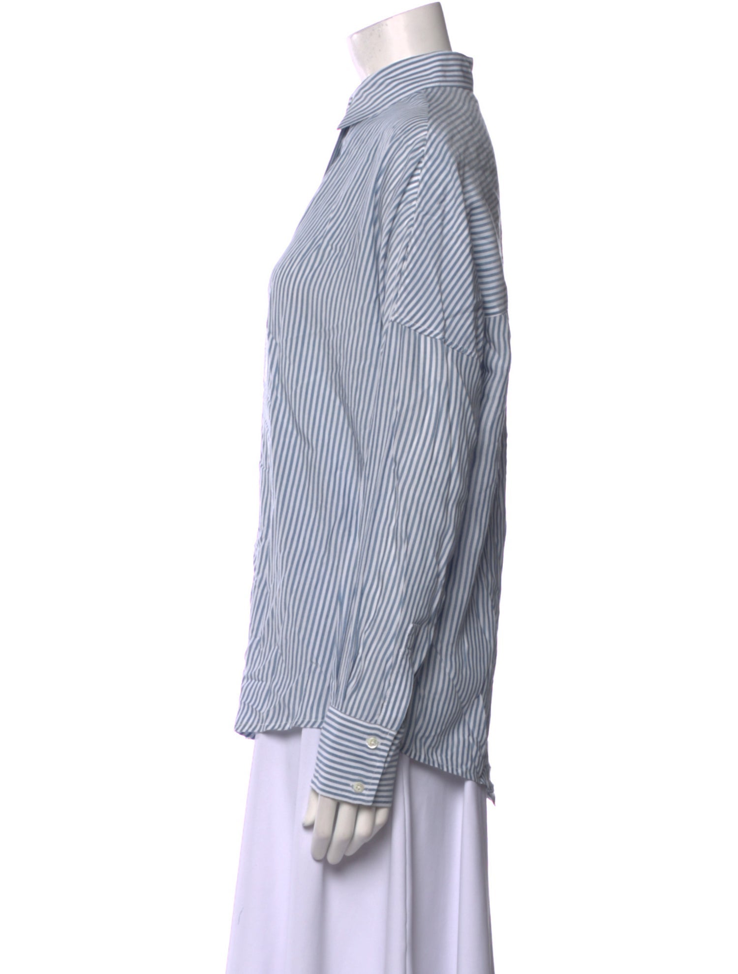 Iro Striped Long Sleeve Button-Up Top