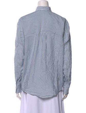 Iro Striped Long Sleeve Button-Up Top