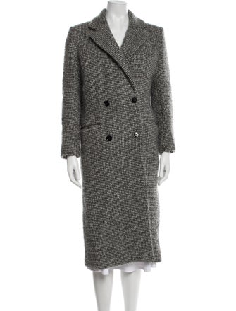 Iro Tweed Pattern Faux Fur Coat