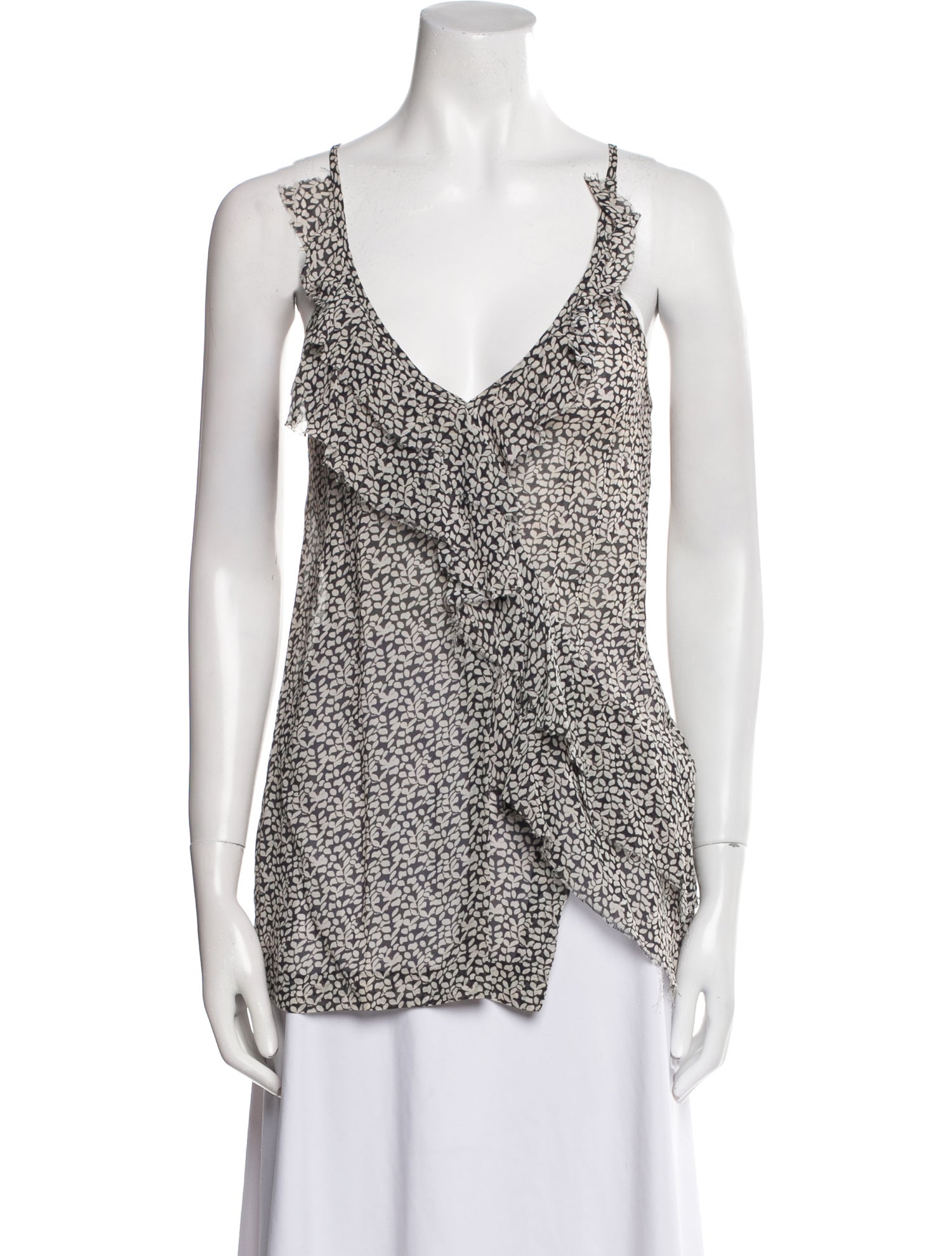 Iro Printed V-Neck Top