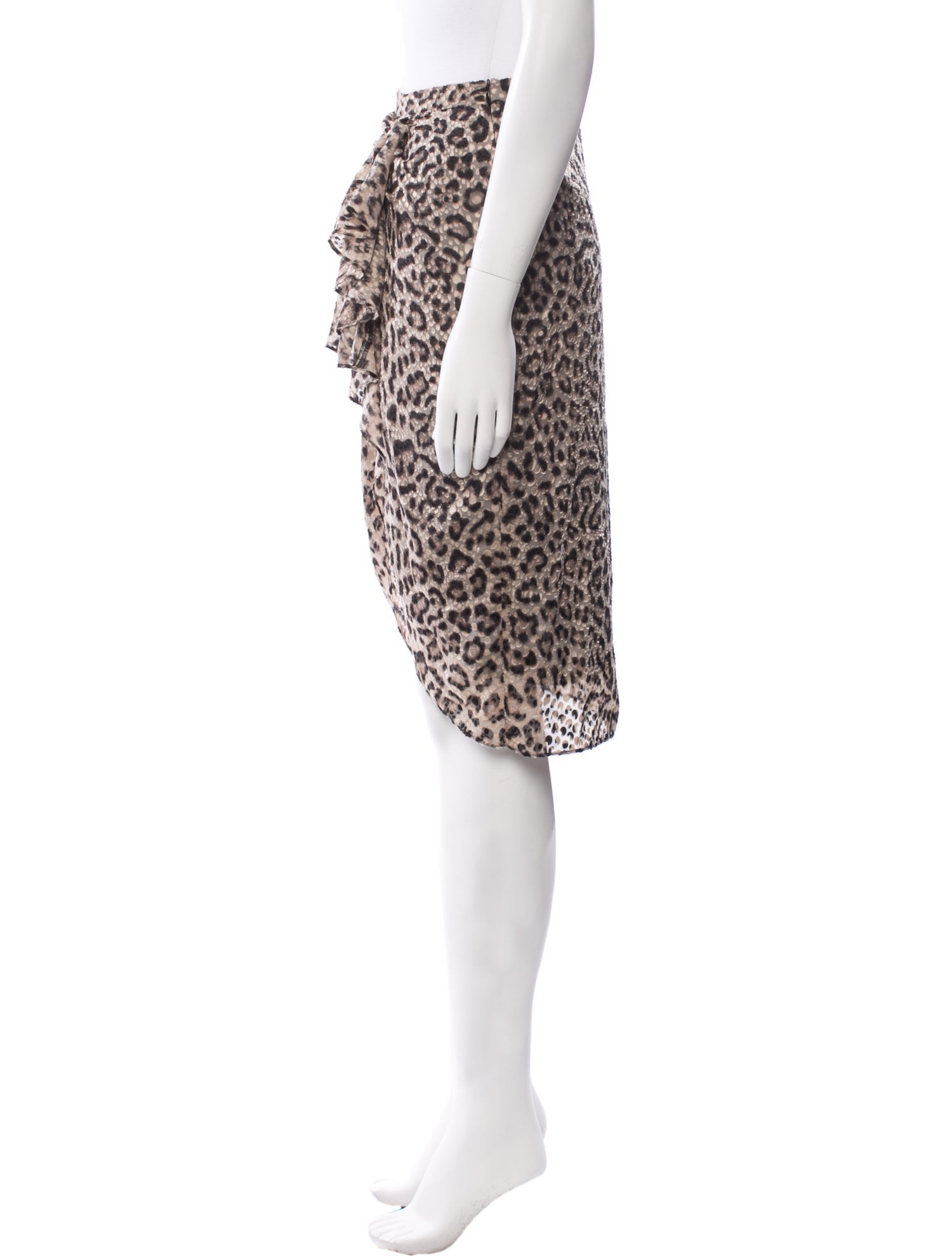 Iro Animal Print Knee-Length Skirt