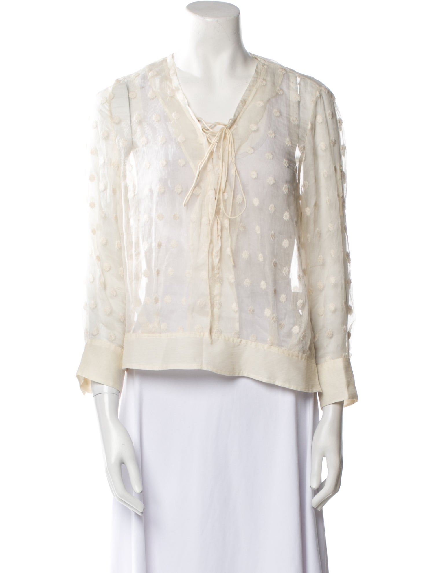 Iro V-Neck Three-Quarter Sleeve Blouse