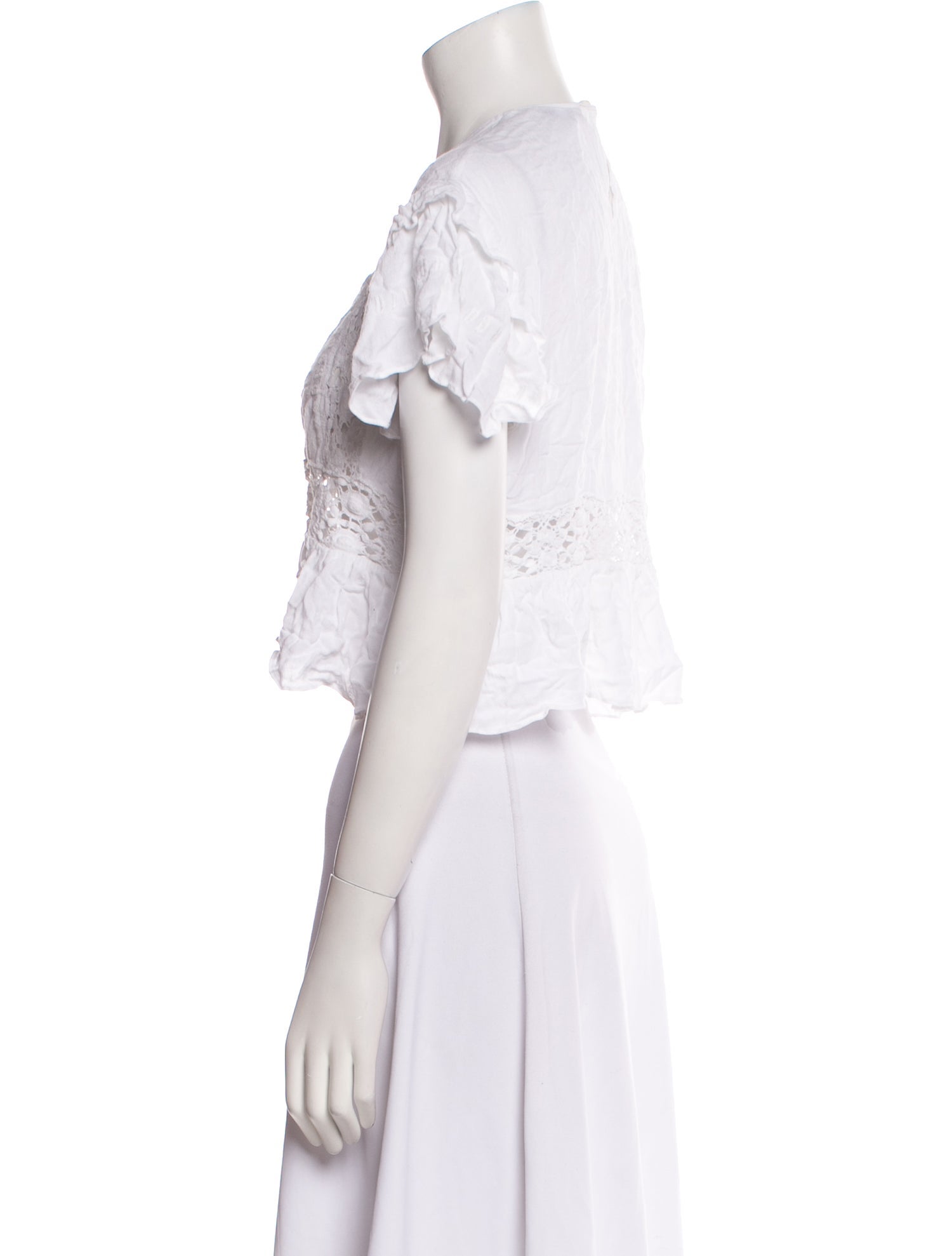 Iro Mock Neck Short Sleeve Crop Top