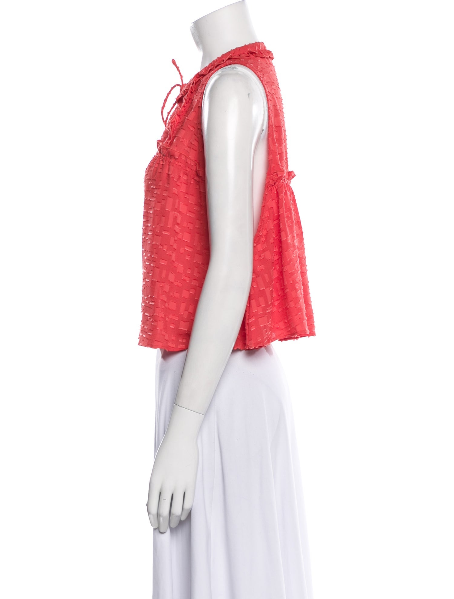 Iro Tie Neck Sleeveless Crop Top