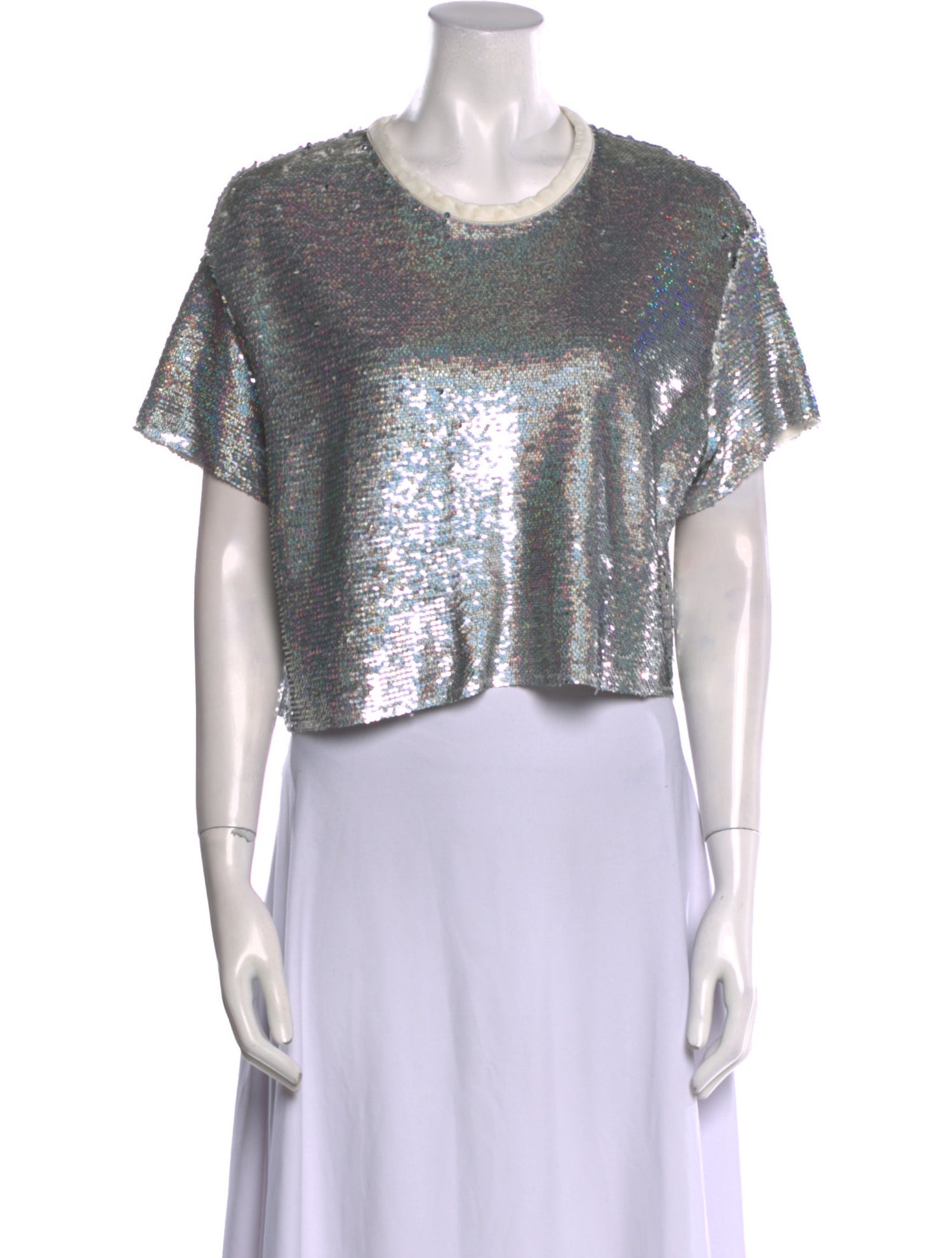 Iro Crew Neck Short Sleeve Crop Top