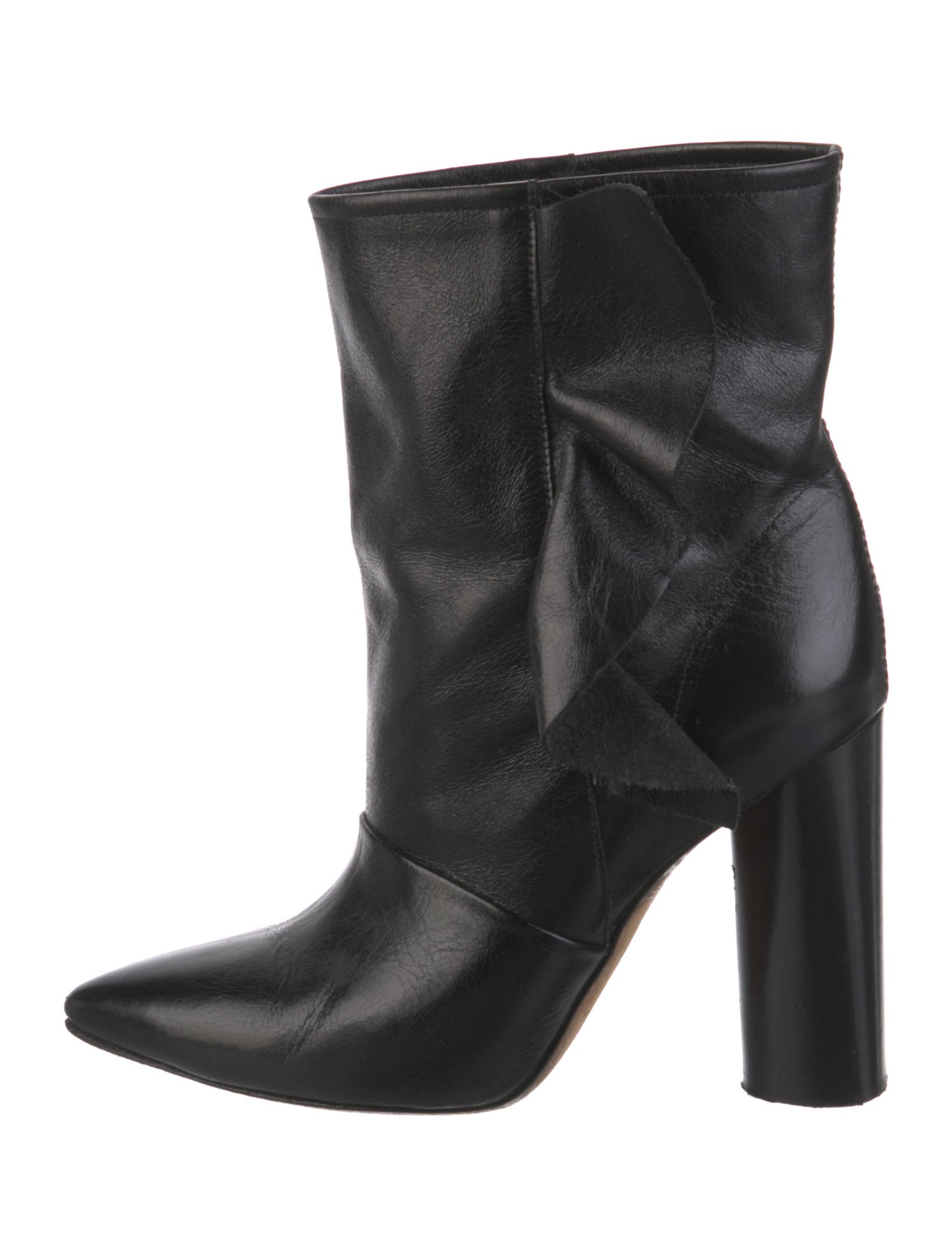 Iro Leather Ruffle Embellishment Boots