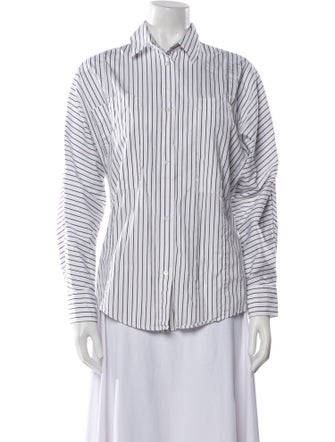 Iro Striped Long Sleeve Button-Up Top
