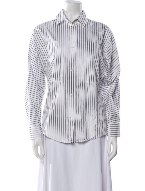 Iro Striped Long Sleeve Button-Up Top