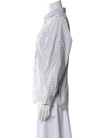 Iro Striped Long Sleeve Button-Up Top