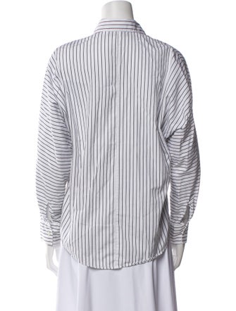 Iro Striped Long Sleeve Button-Up Top