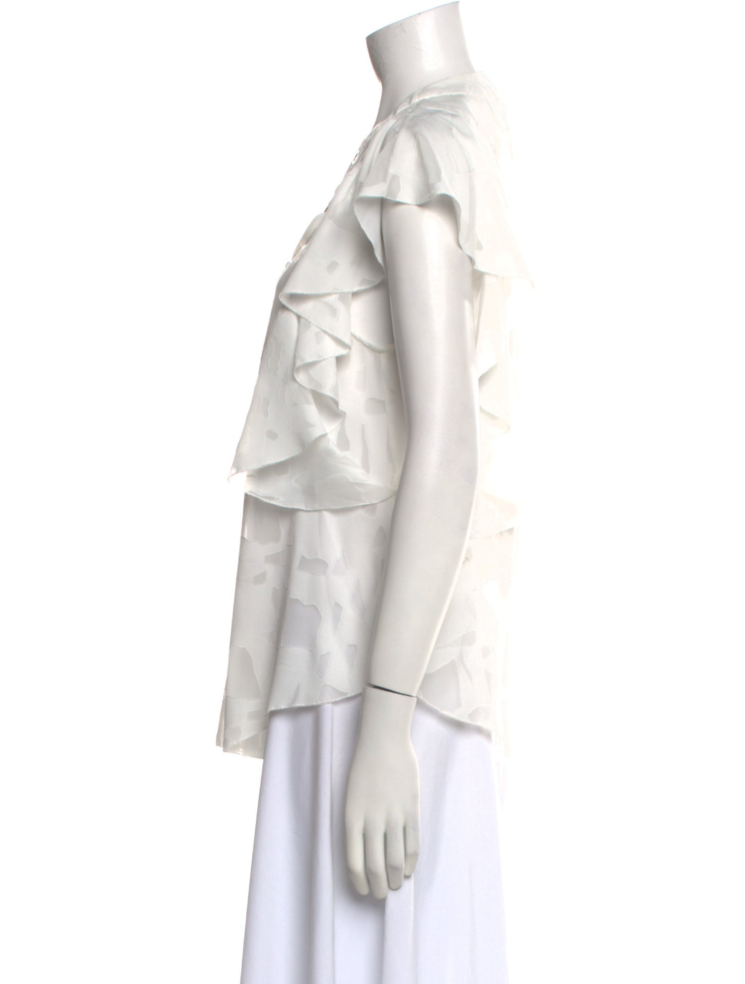 Iro V-Neck Short Sleeve Button-Up Top