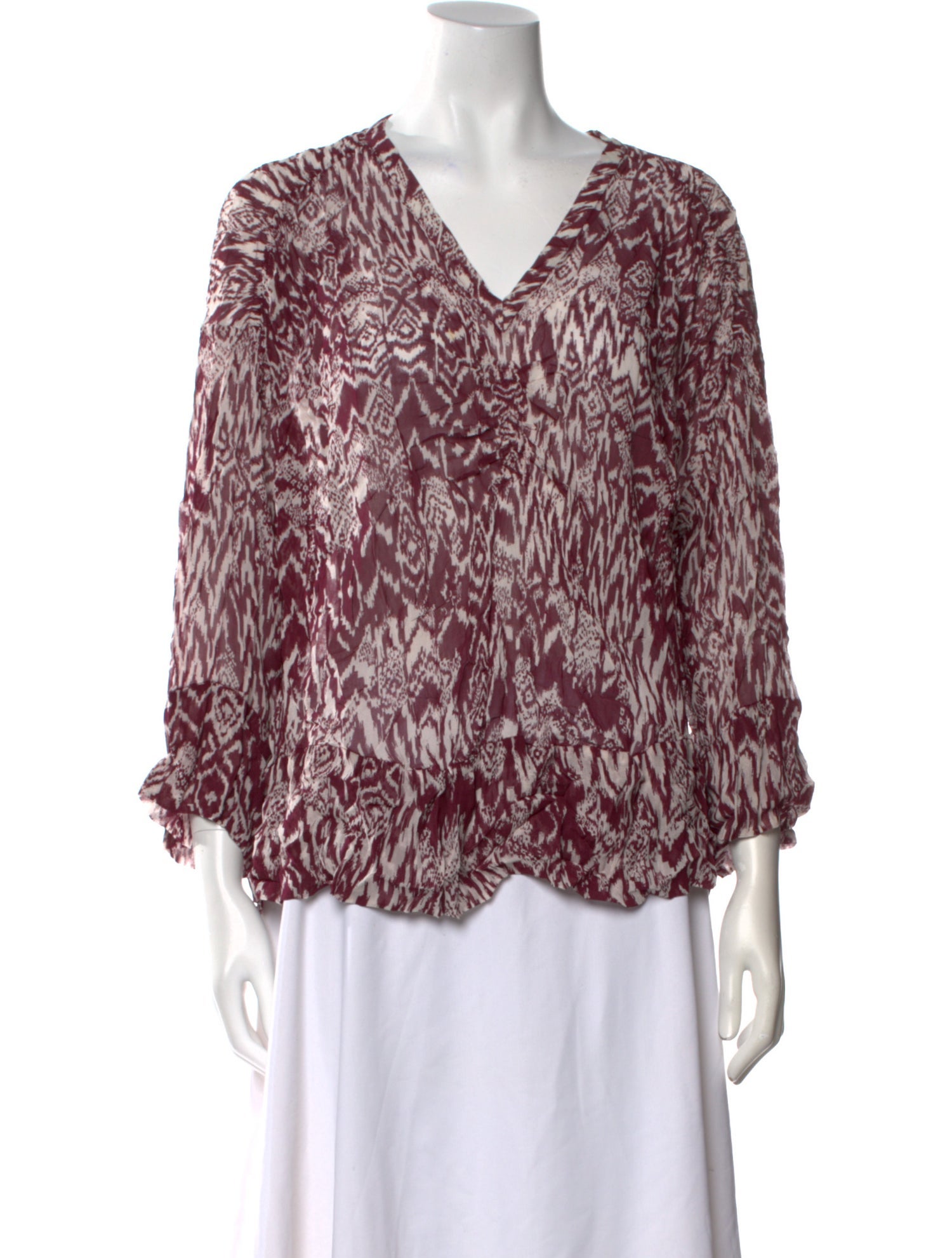Iro Printed V-Neck Blouse