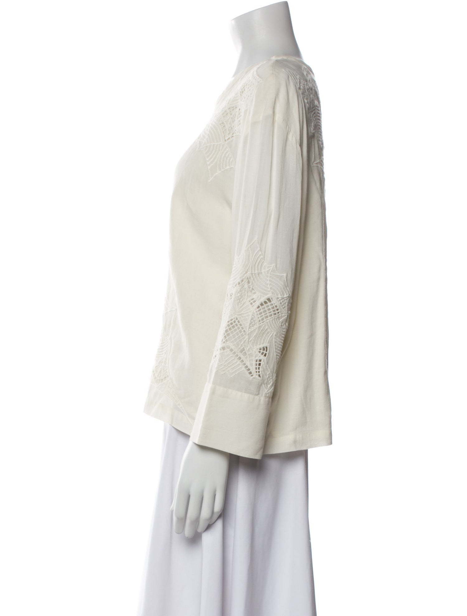 Iro Crew Neck Three-Quarter Sleeve Blouse