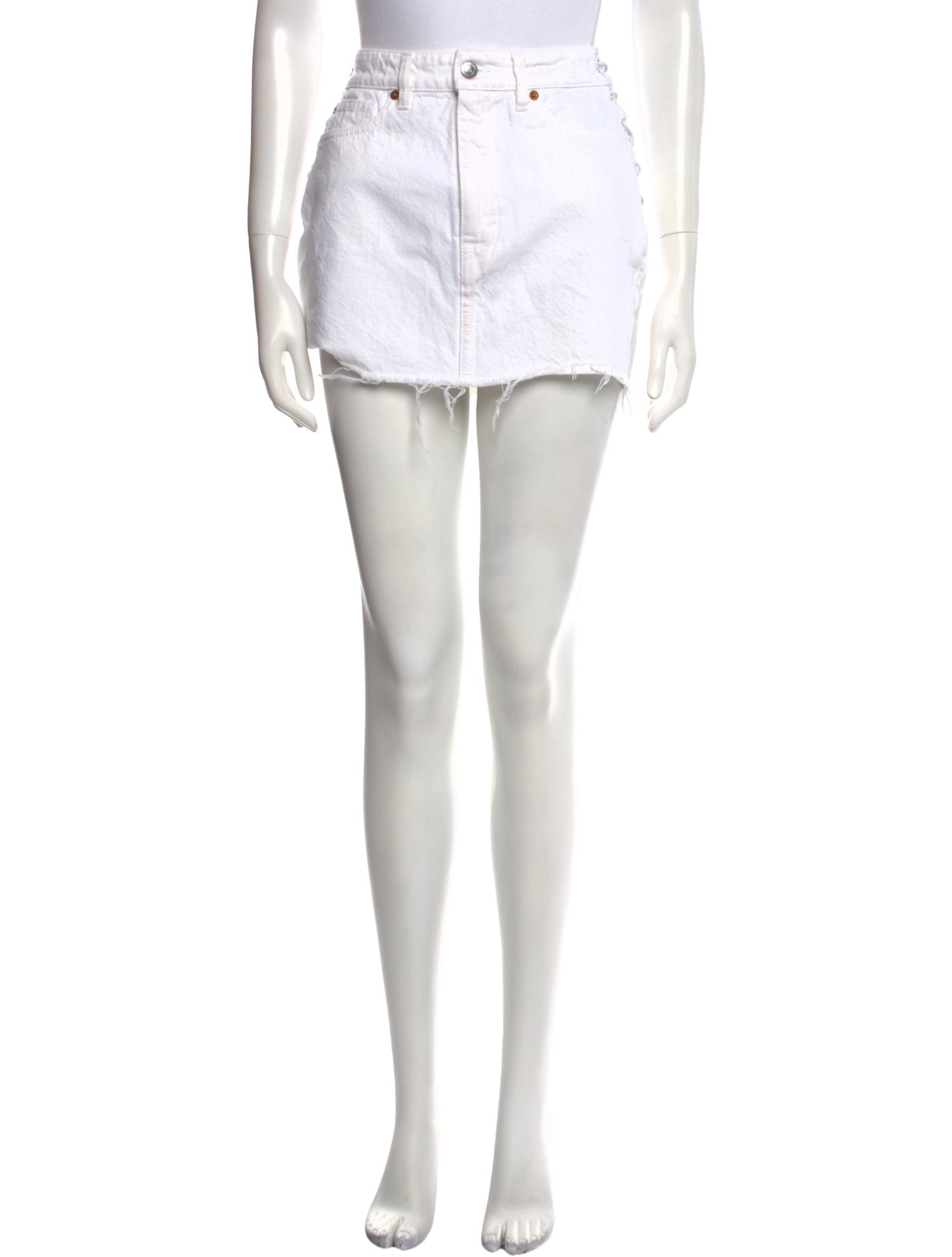 Iro Raw-Edge Trim Mini Skirt