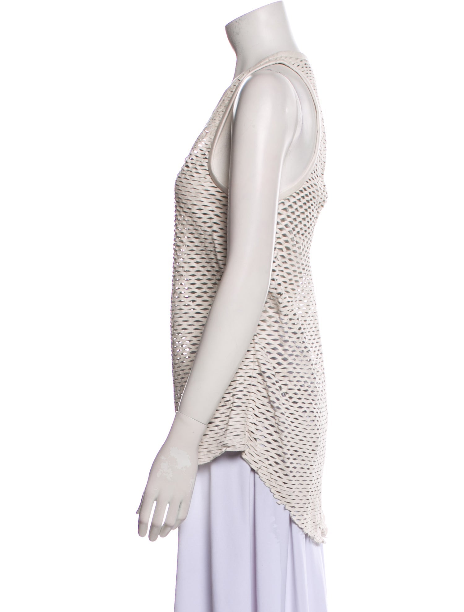 Iro Lamb Leather Scoop Neck Top