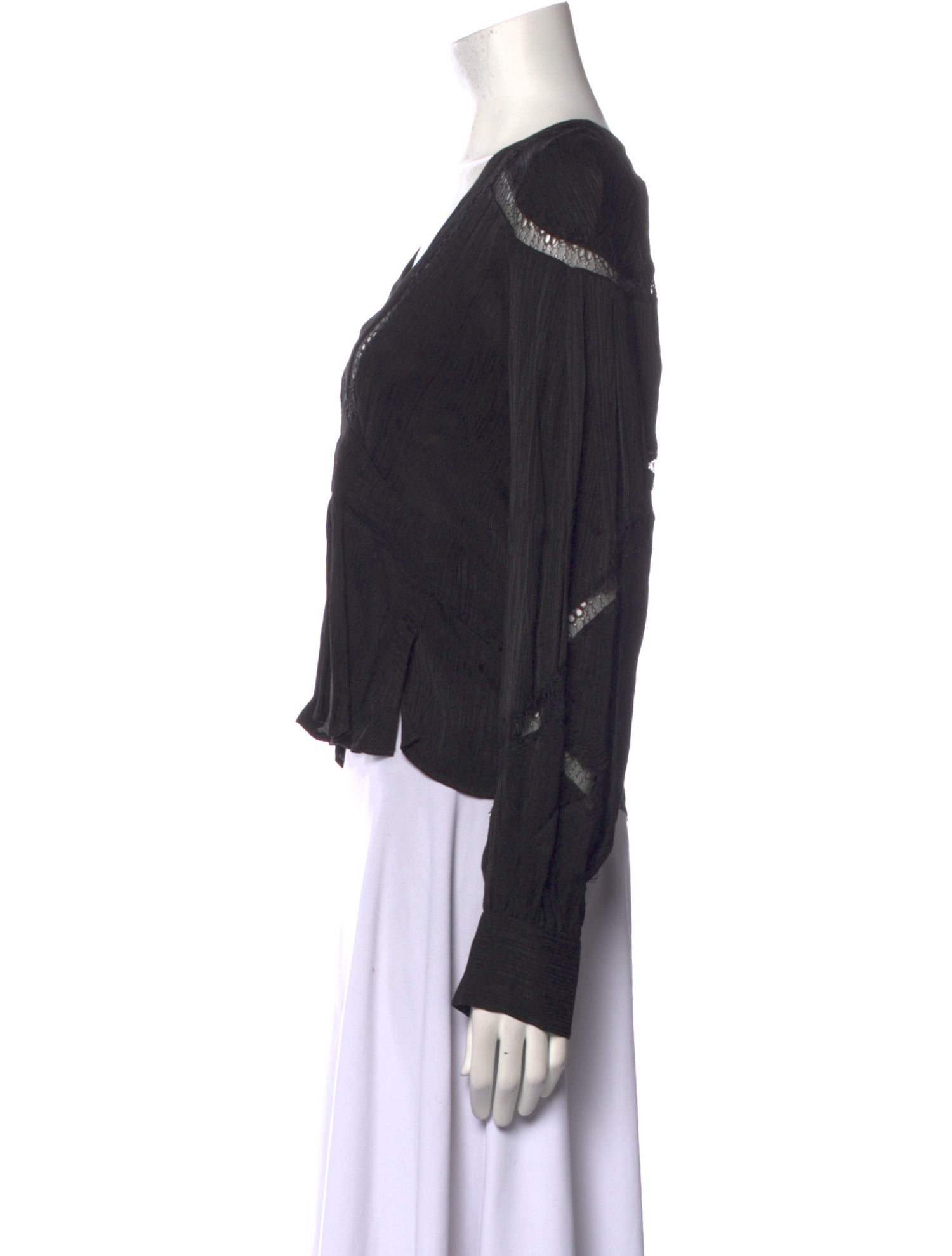 Iro Plunge Neckline Long Sleeve Crop Top w/ Tags