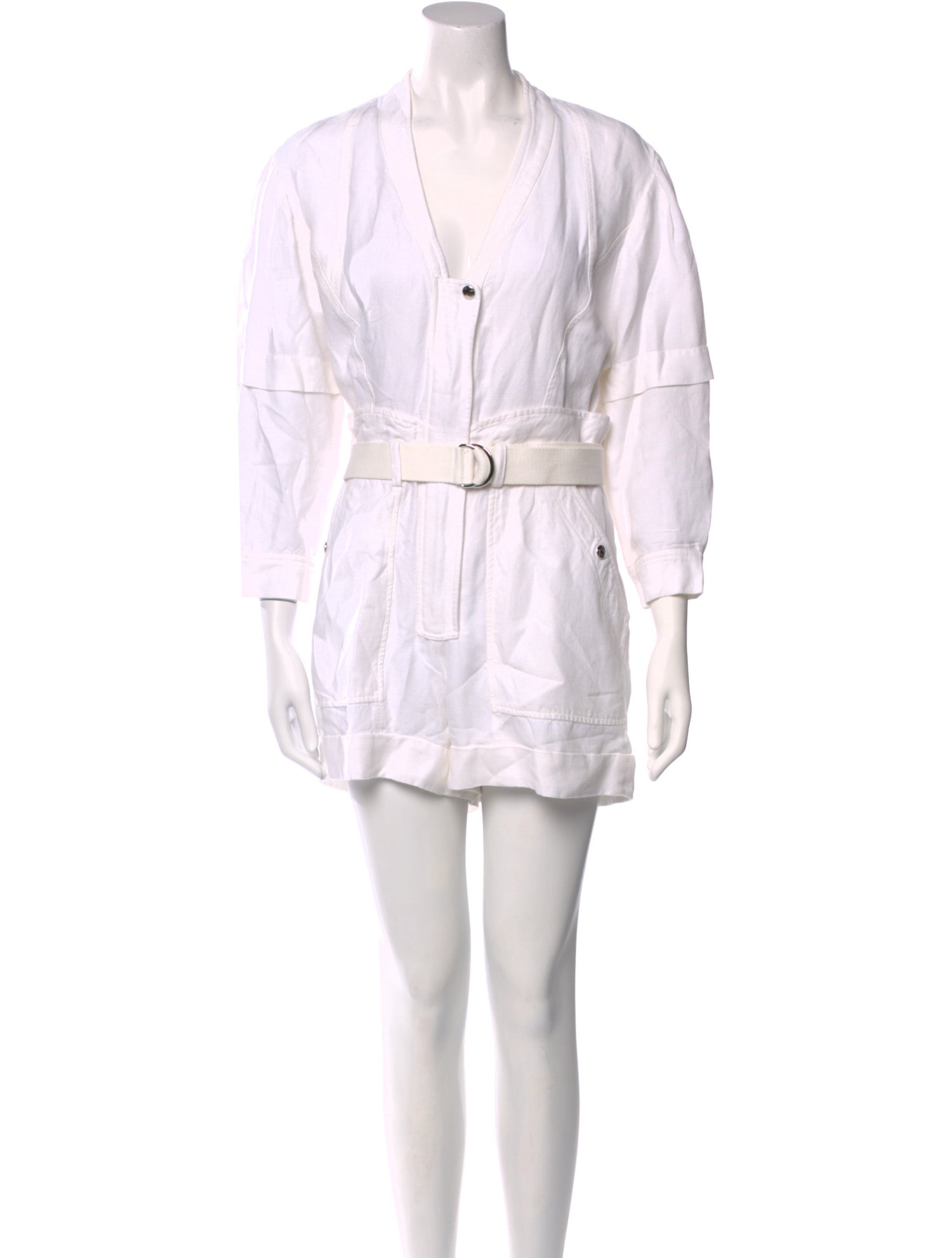 Iro Linen Plunge Neckline Romper