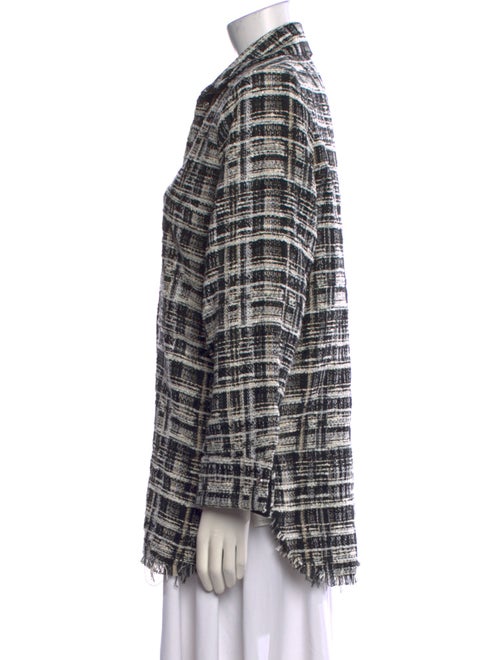 Iro Plaid Print Long Sleeve Button-Up Top