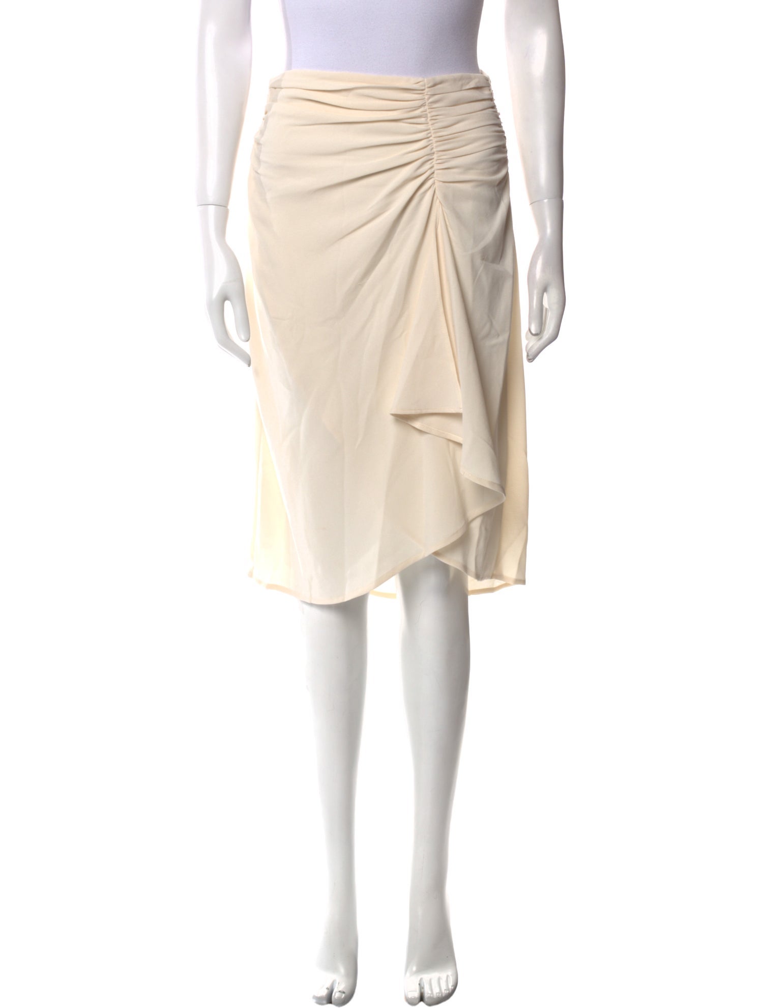 Iro Pleated Accents Knee-Length Skirt