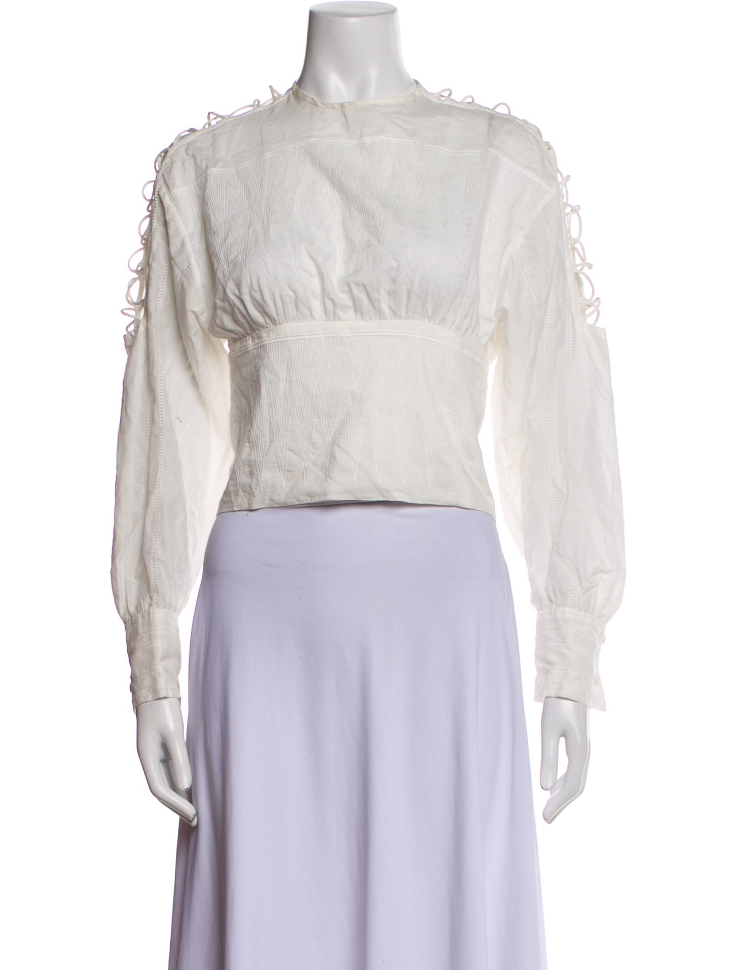 Iro Mock Neck Long Sleeve Crop Top