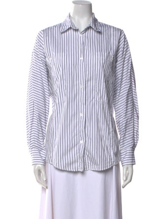 Iro Striped Long Sleeve Button-Up Top