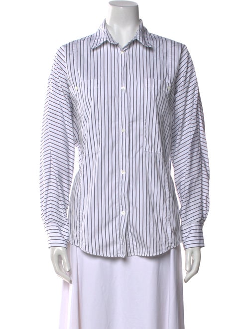Iro Striped Long Sleeve Button-Up Top