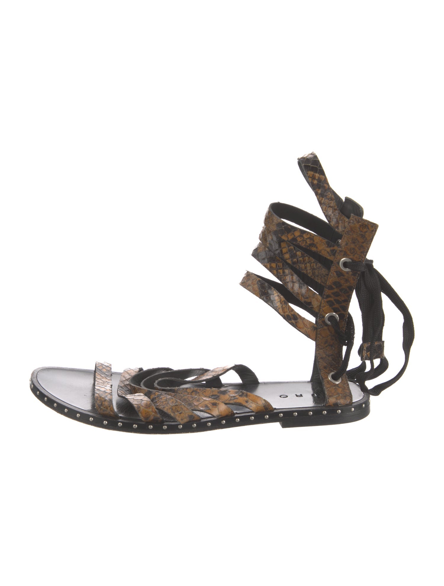 Iro Snakeskin Animal Print Gladiator Sandals
