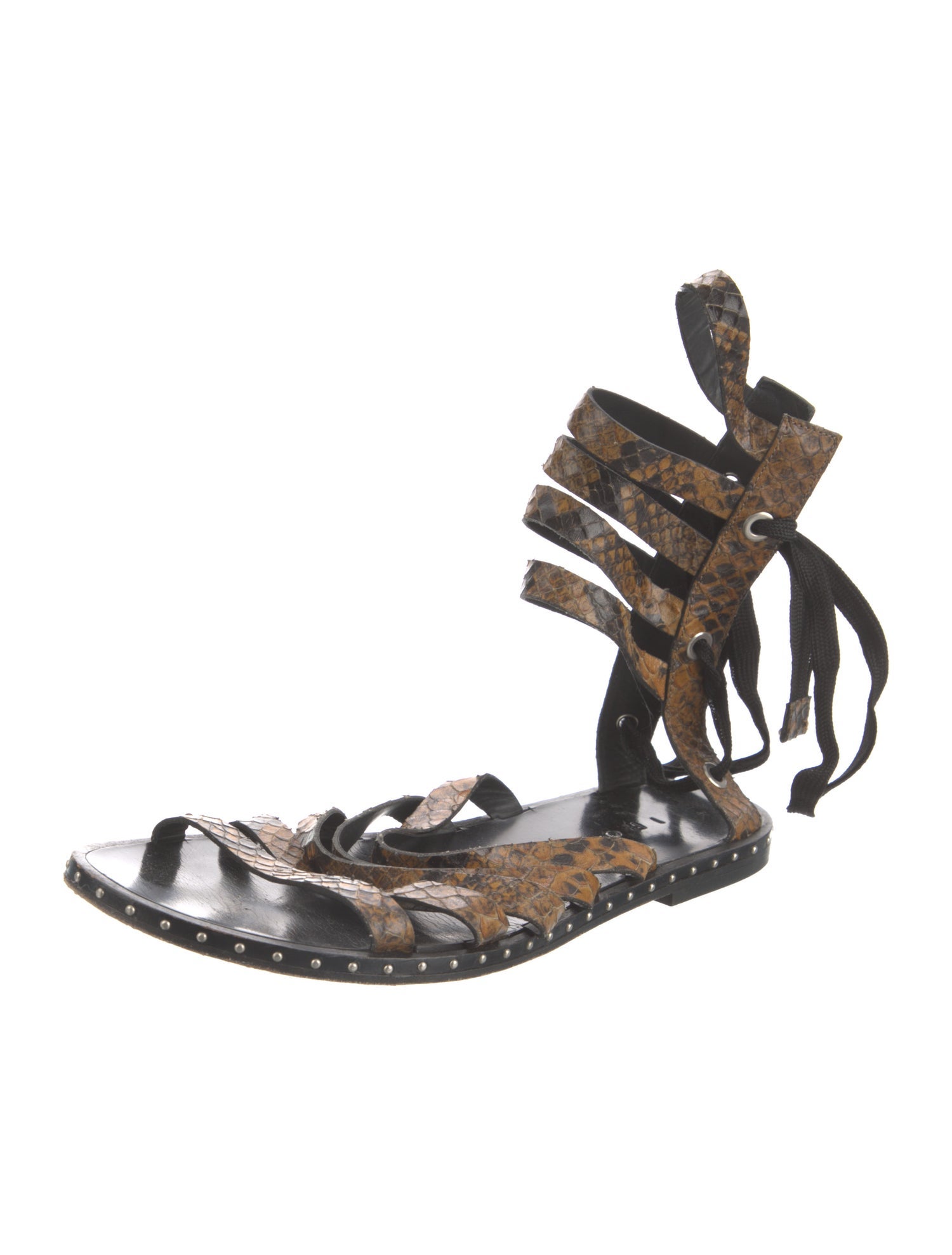 Iro Snakeskin Animal Print Gladiator Sandals