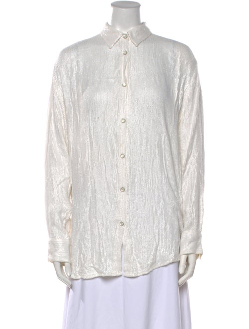 Iro Patterned Long Sleeve Button-Up Top