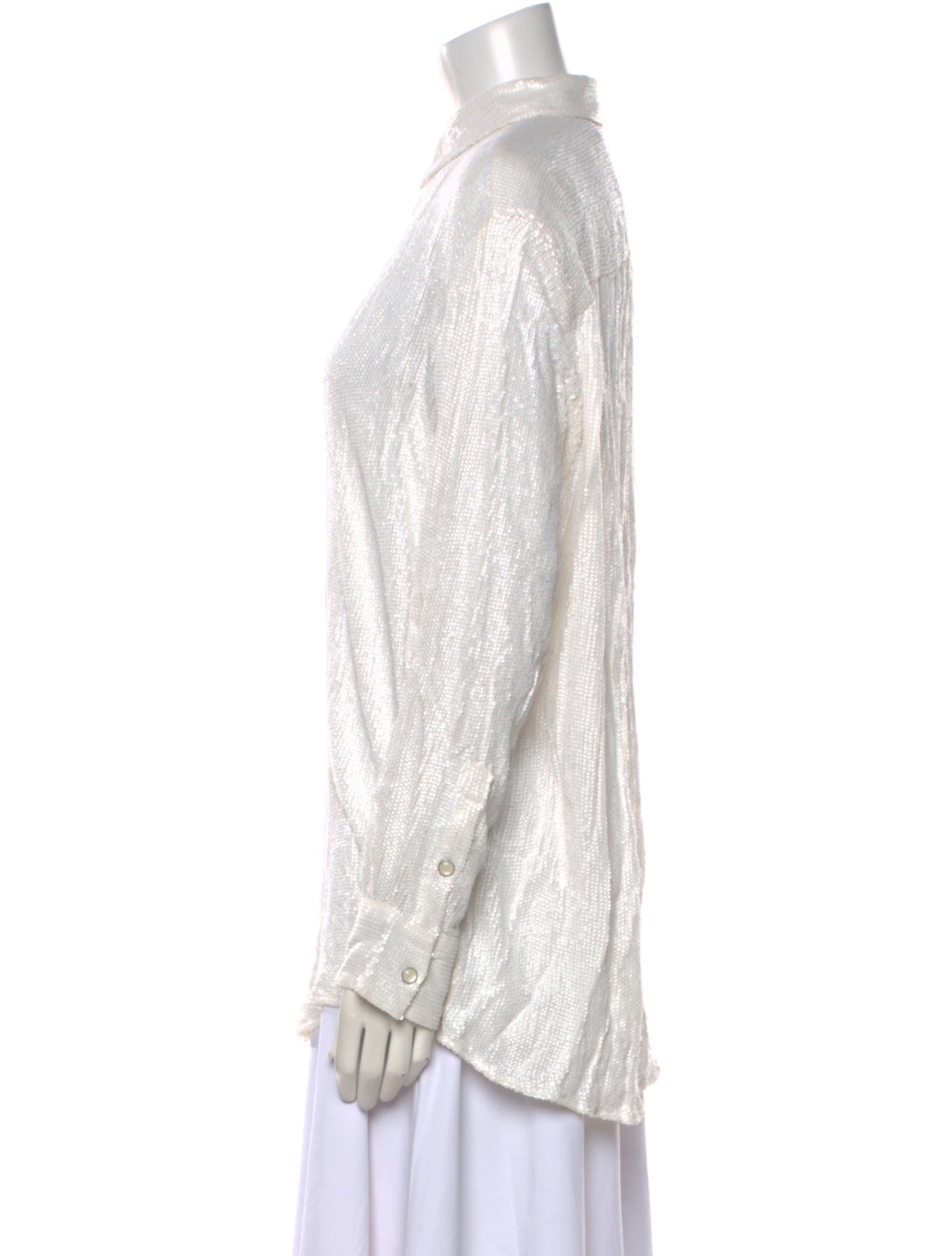 Iro Patterned Long Sleeve Button-Up Top