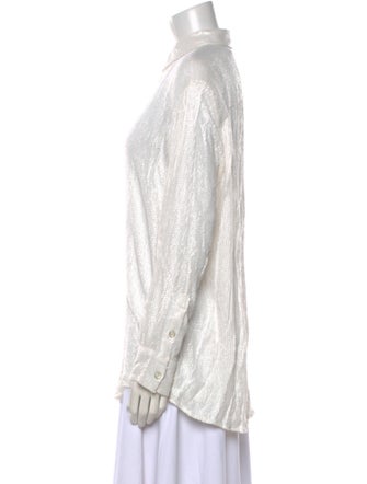 Iro Patterned Long Sleeve Button-Up Top