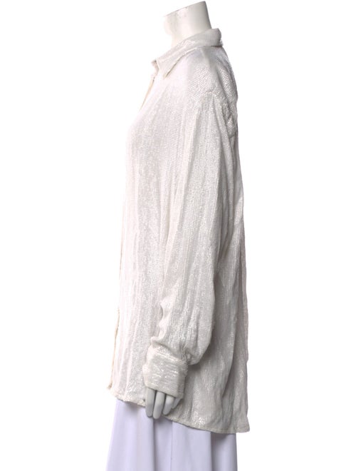 Iro Sequin Long Sleeve Button-Up Top