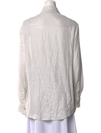 Iro Sequin Long Sleeve Button-Up Top