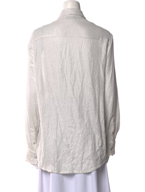 Iro Sequin Long Sleeve Button-Up Top