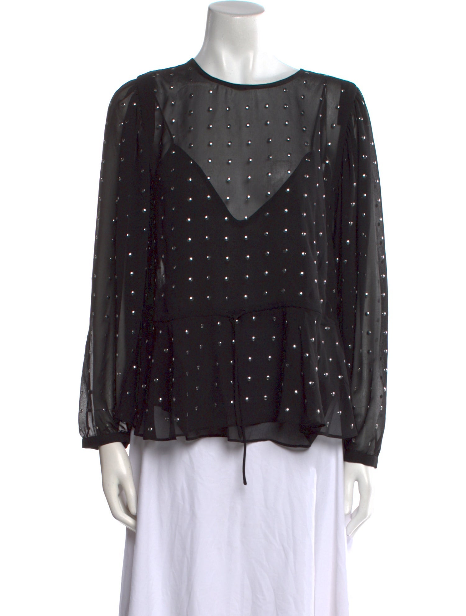 Iro Polka Dot Print Scoop Neck Blouse